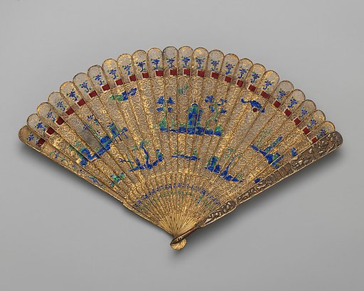 Brisé Fan, with Clouds of Landscape Pavilions