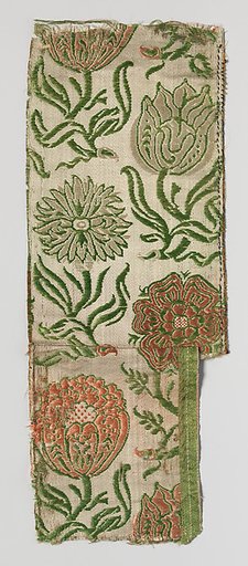 Floral silk satin fragment
