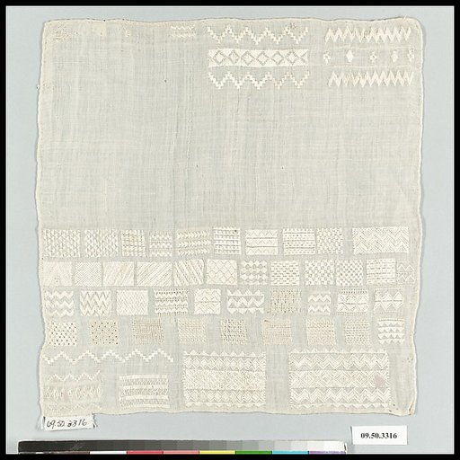 Embroidered darning sampler