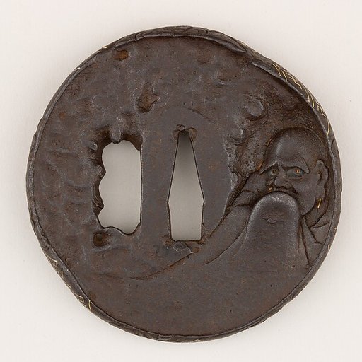 Sword guard (<i>Tsuba</i>) Depicting Bodhidharma (達磨図鐔)