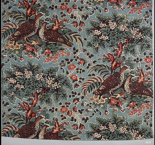 Printed textile with game birds