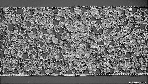 Gros point needle lace border