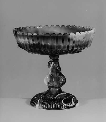 Purple marble glass compote
