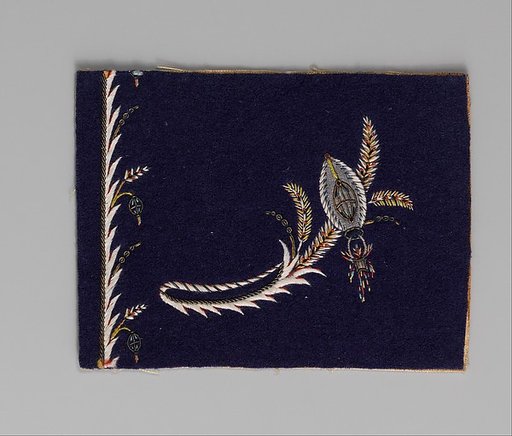 Embroidery sample for a man’s suit