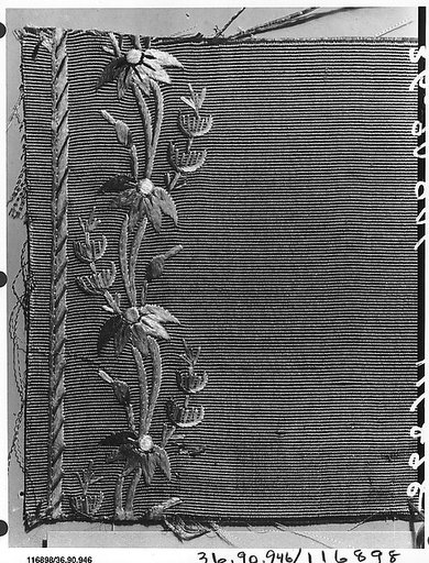 Embroidery sample for a man’s suit or waistcoat
