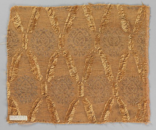 Fragment of brocaded silk with imitation slashing