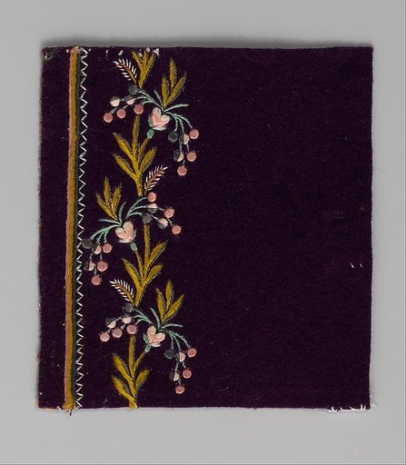 Embroidery sample for a man’s suit