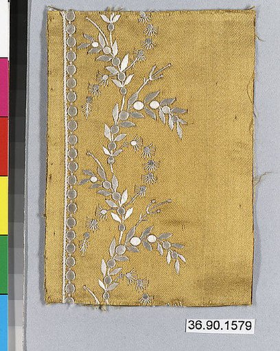 Embroidery sample for a man’s suit or waistcoat