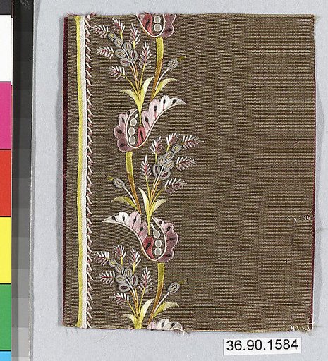 Embroidery sample for a man’s suit or waistcoat