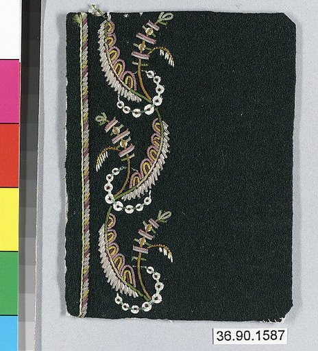 Embroidery sample for a man’s suit