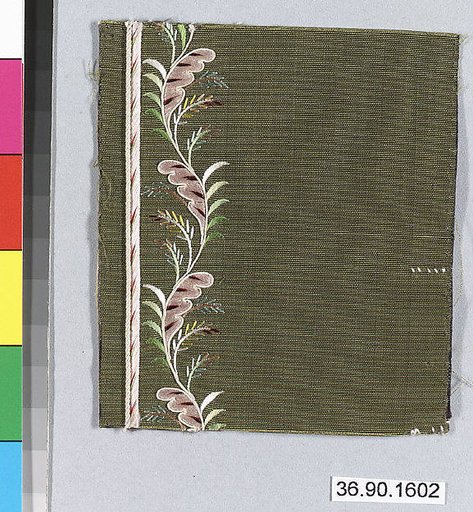 Embroidery sample for a man’s suit or waistcoat