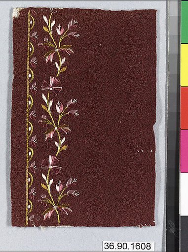 Embroidery sample for a man’s suit