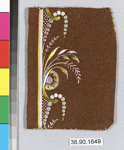 Embroidery sample for a man’s suit