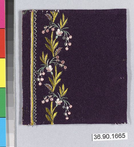Embroidery sample for a man’s suit