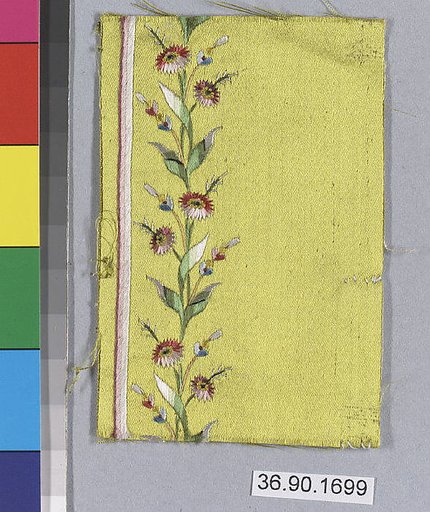 Embroidery sample for a man’s suit or waistcoat