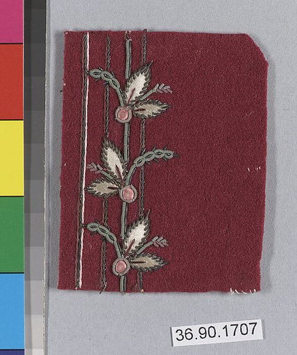 Embroidery sample for a man’s suit