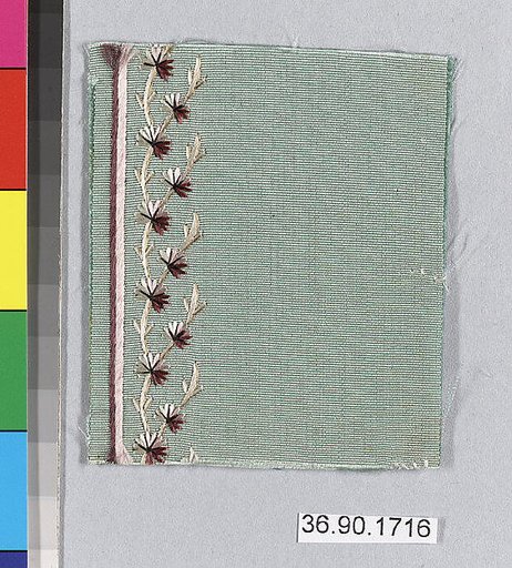 Embroidery sample for a man’s suit or waistcoat