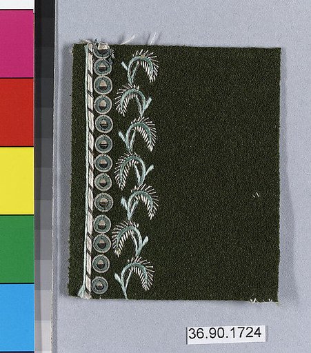 Embroidery sample for a man’s suit