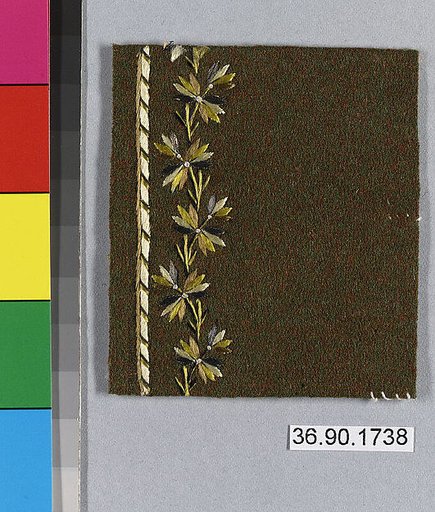 Embroidery sample for a man’s suit