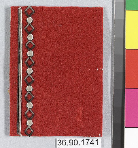 Embroidery sample for a man's suit