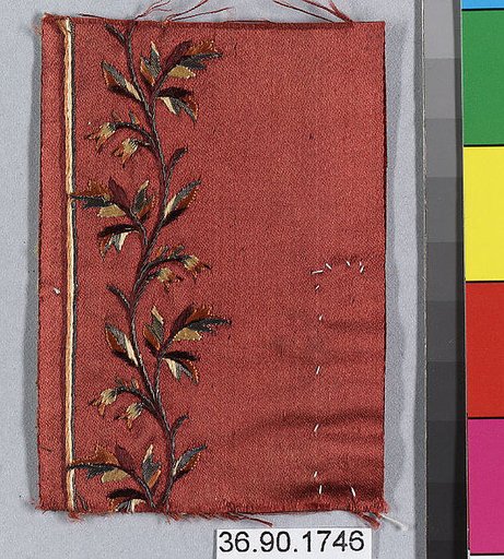 Embroidery sample for a man’s suit or waistcoat