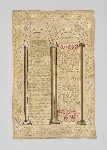 Sampler with the Lord's Prayer, the Ten Commandments and other text