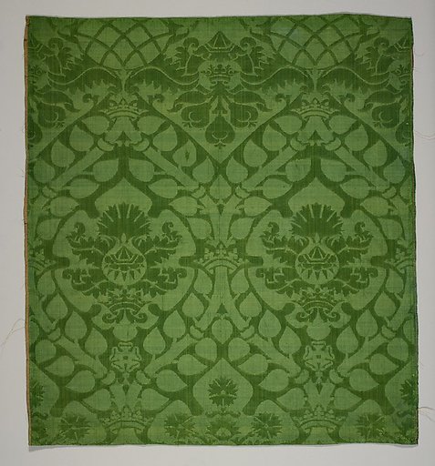Fragment of damask with marriage emblems