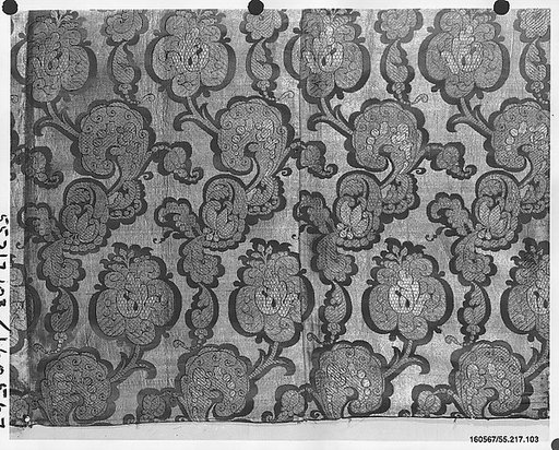 Panel of woven silk, 17th century style
