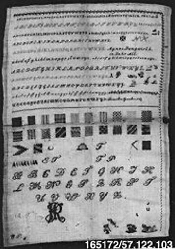 Embroidered darning sampler