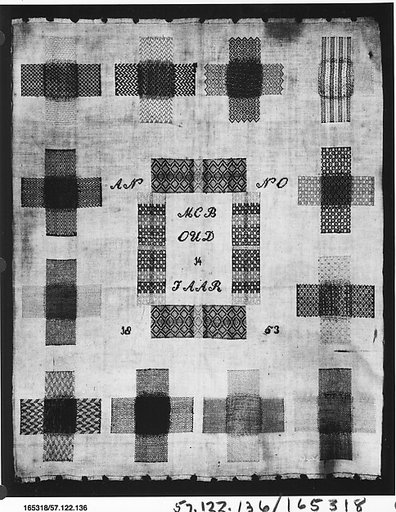 Embroidered darning sampler