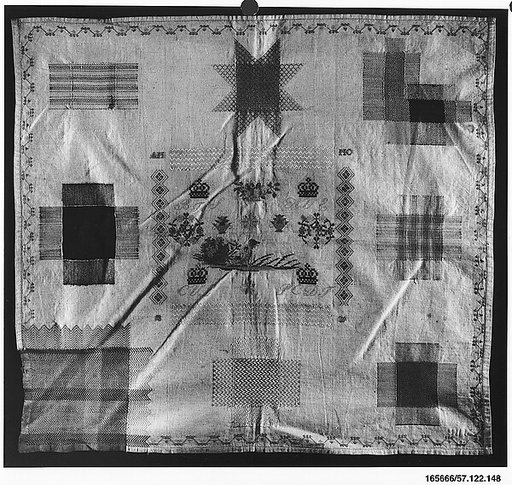 Embroidered darning sampler