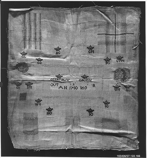 Embroidered darning sampler