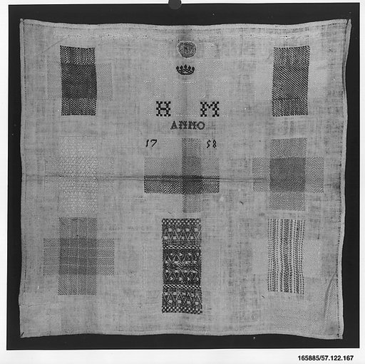 Embroidered darning sampler