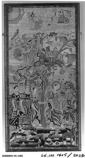 Embroidered picture with mythological scenes