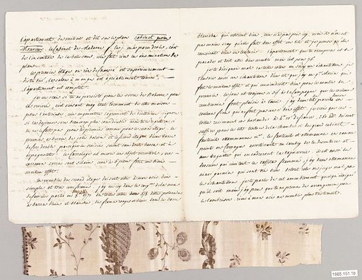 Textile swatch to accompany letter