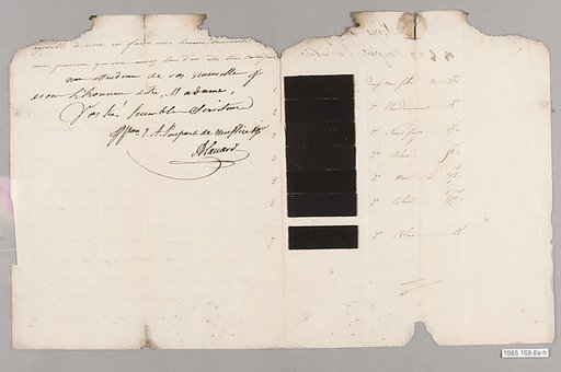 Letter with textile samples