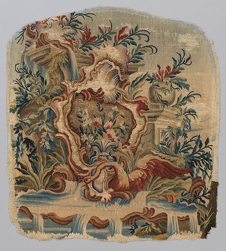 Rocaille cartouches with flowers
