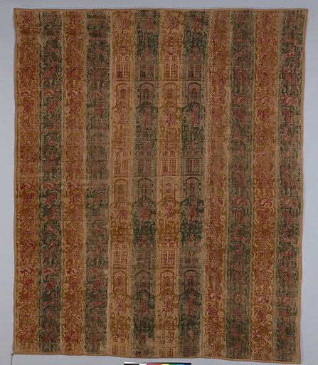 Hanging of wool velvet