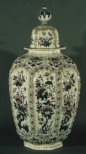 Vase with cover (one of a pair)