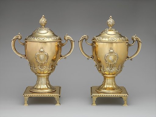 Cup with cover and stand (one of a pair)