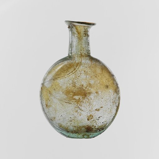 Glass lentoid bottle