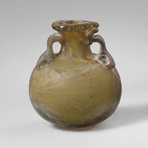 Glass aryballos (oil bottle)