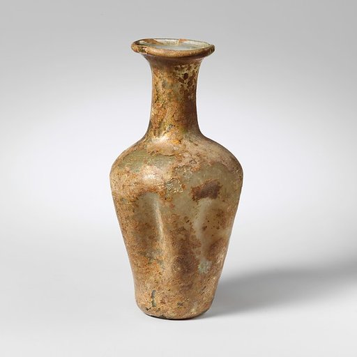 Glass indented flask