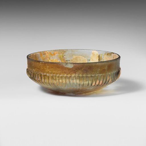Glass ribbed bowl