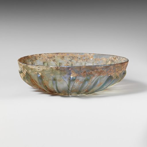 Glass ribbed bowl