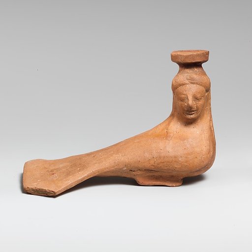 Terracotta vase in the form of a siren