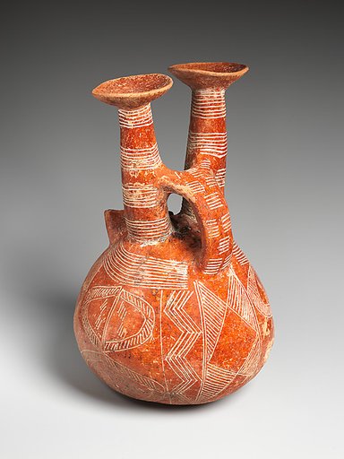 Terracotta jug with two necks