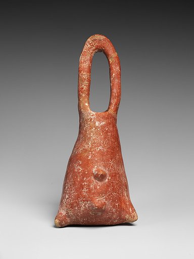 Terracotta vase in the shape of a leather bag