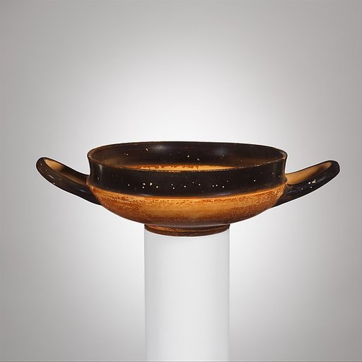Terracotta stemless kylix (drinking cup)