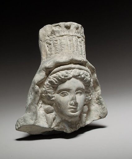Terracotta head of a goddess